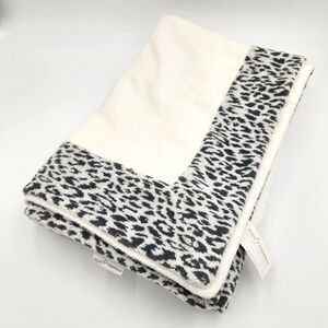ABYSS White Leopard Print Staple Cotton Luxury Portozimbia Large Beach Towel
